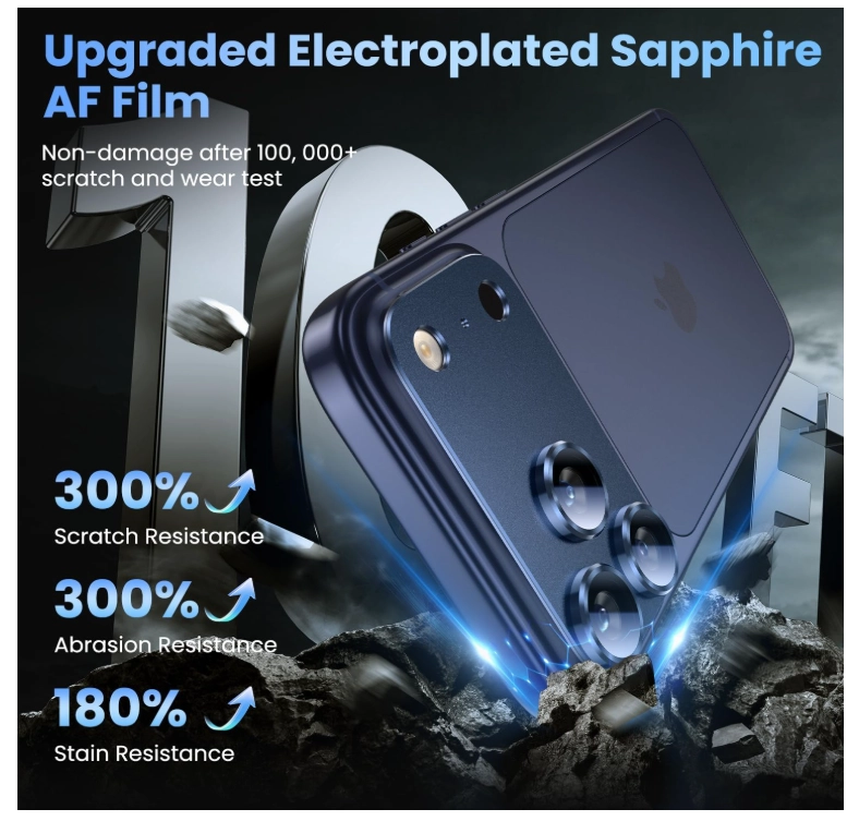 PROTECTOR TRASERO DE CAMARA PARA IPHONE 17 PRO MAX AZUL - 2