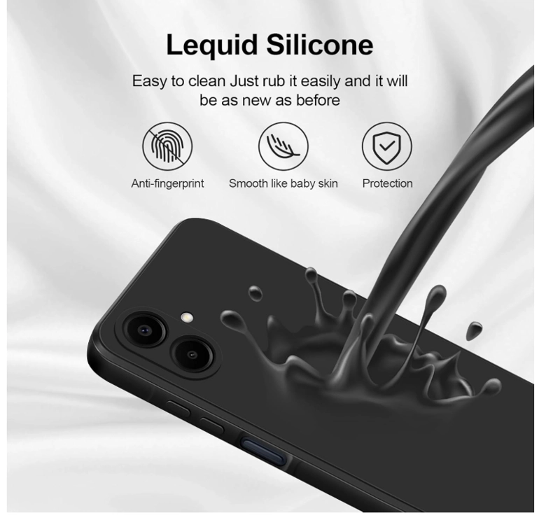 CARCASA FUNDA PARA SAMSUNG A06 5G SILICONA NEGRO - 5