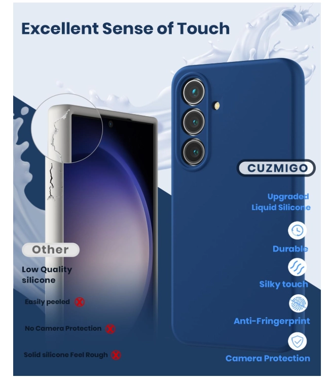 CARCASA FUNDA PARA SAMSUNG S26 SILICONA AZUL - 3