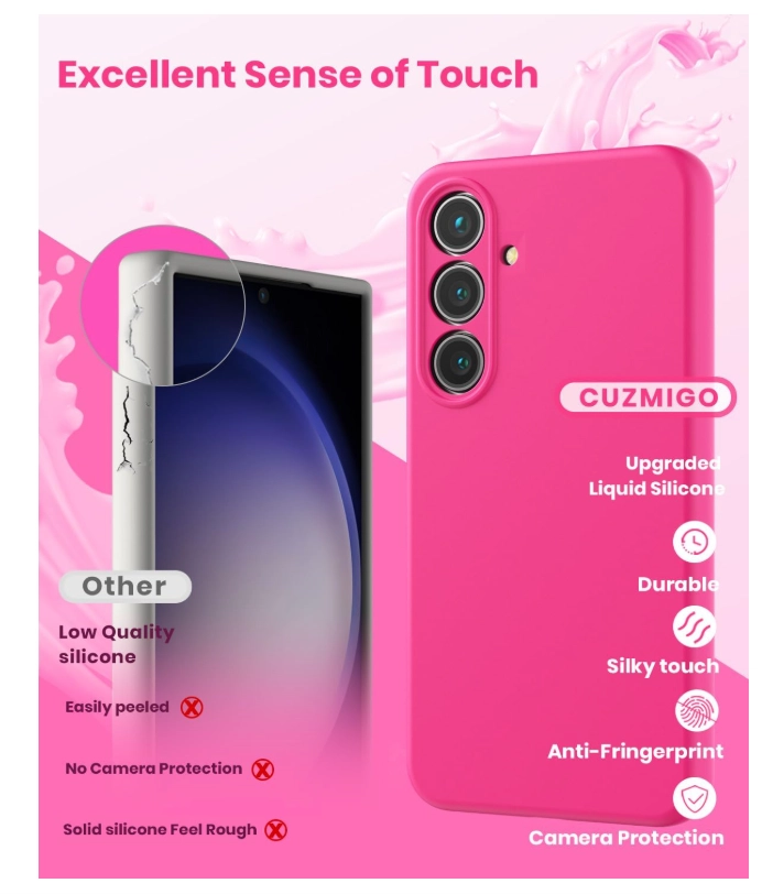 CARCASA FUNDA PARA SAMSUNG S26 SILICONA FUCSIA - 3