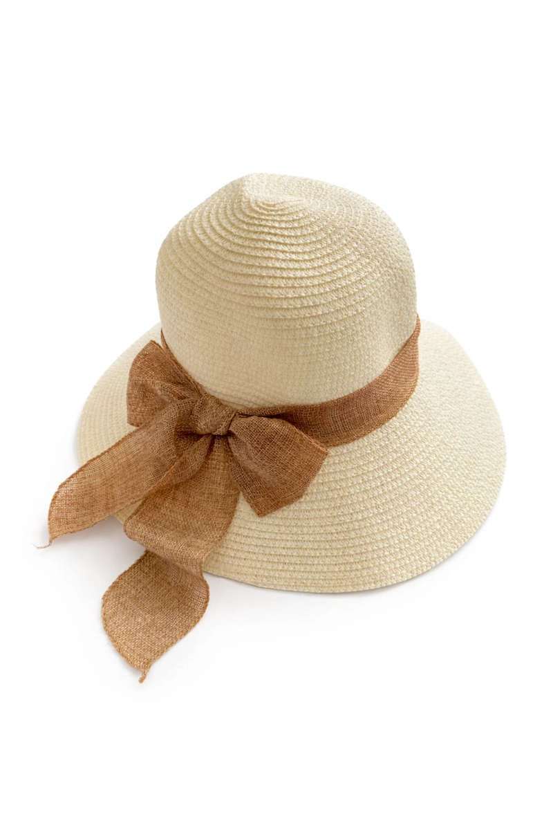 SOMBRERO VERANO PLAYA MUJER PROTECCION SOLAR BEIGE LAZO - 2