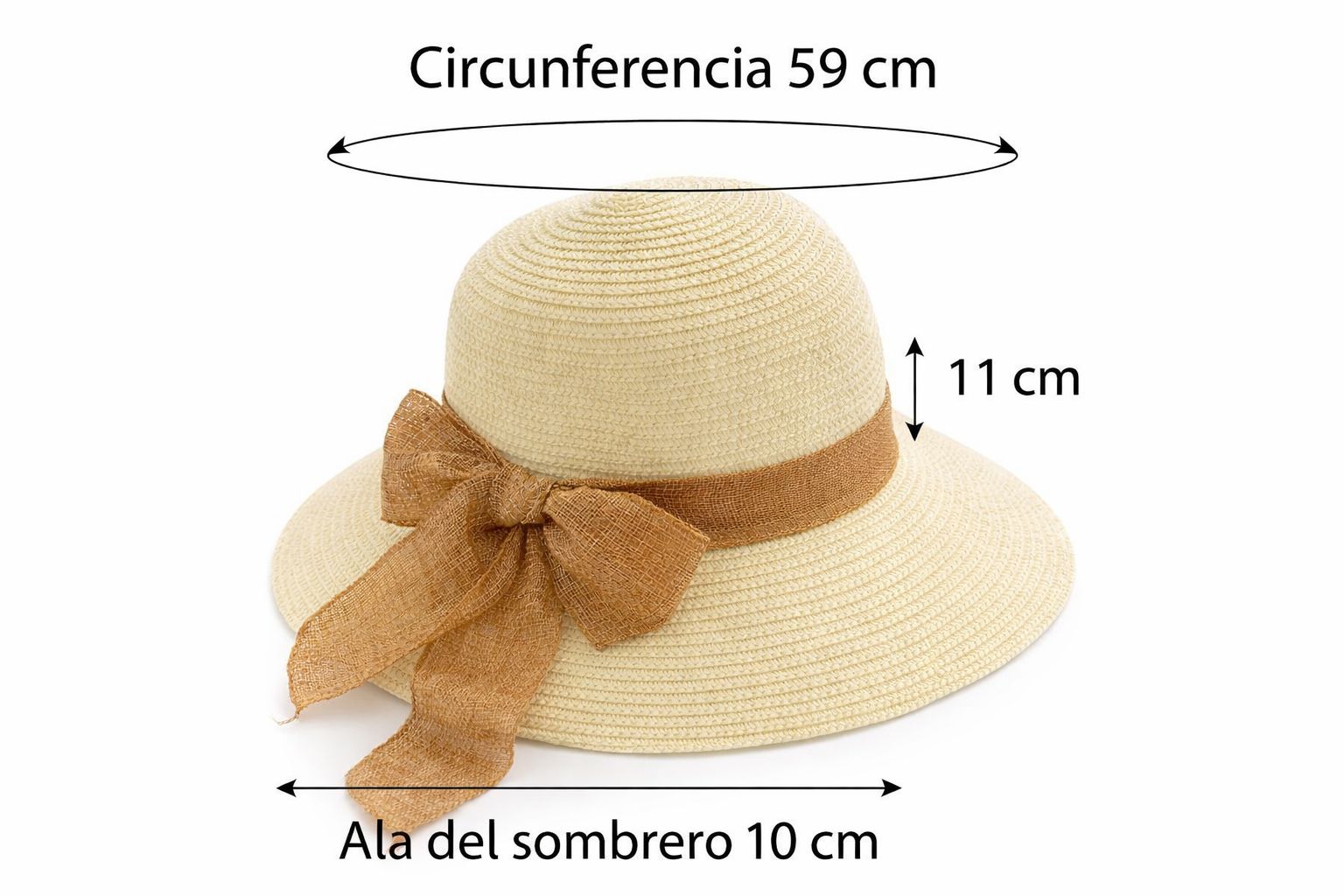SOMBRERO VERANO PLAYA MUJER PROTECCION SOLAR BEIGE LAZO - 5