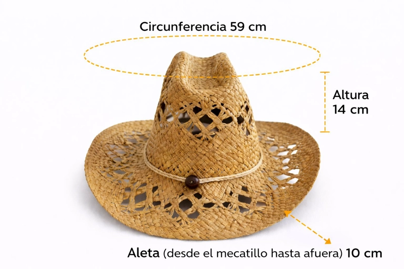 SOMBRERO DE PAJA VERANO PLAYA PRIMAVERA MARRON CAQUI - 4