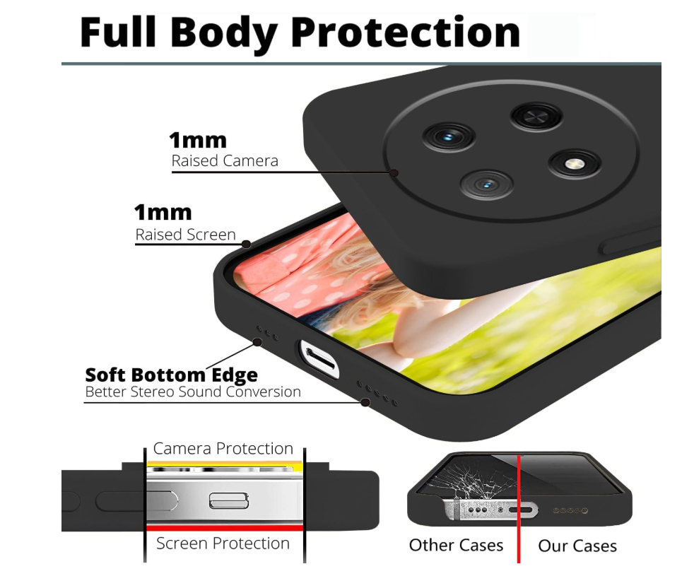 CARCASA FUNDA PARA HONOR MAGIC8 LITE SILICONA NEGRO - 6