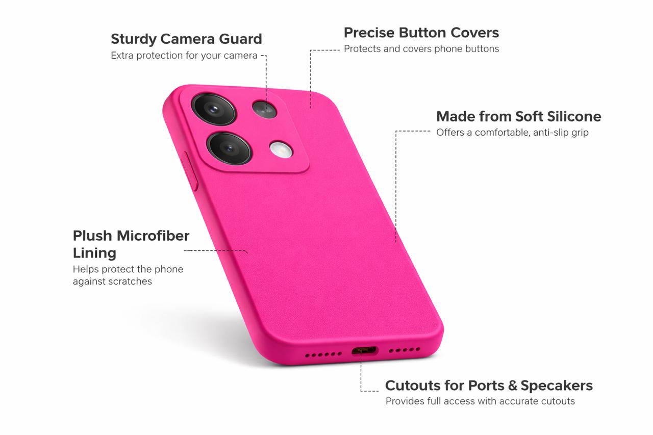 CARCASA FUNDA PARA XIAOMI 15C 5G SILICONA COLOR FUCSIA - 4