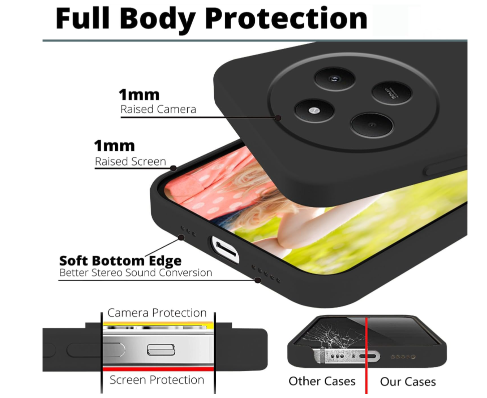 CARCASA FUNDA PARA XIAOMI 14C 5G SILICONA NEGRO - 3