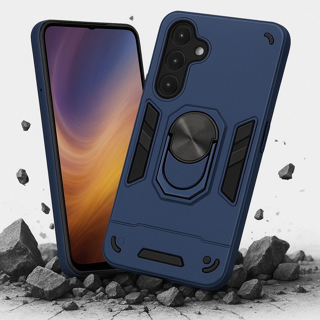 CARCASA PARA SAMSUNG A17 5G ANTI GOLPES ANILLO AZUL - 4