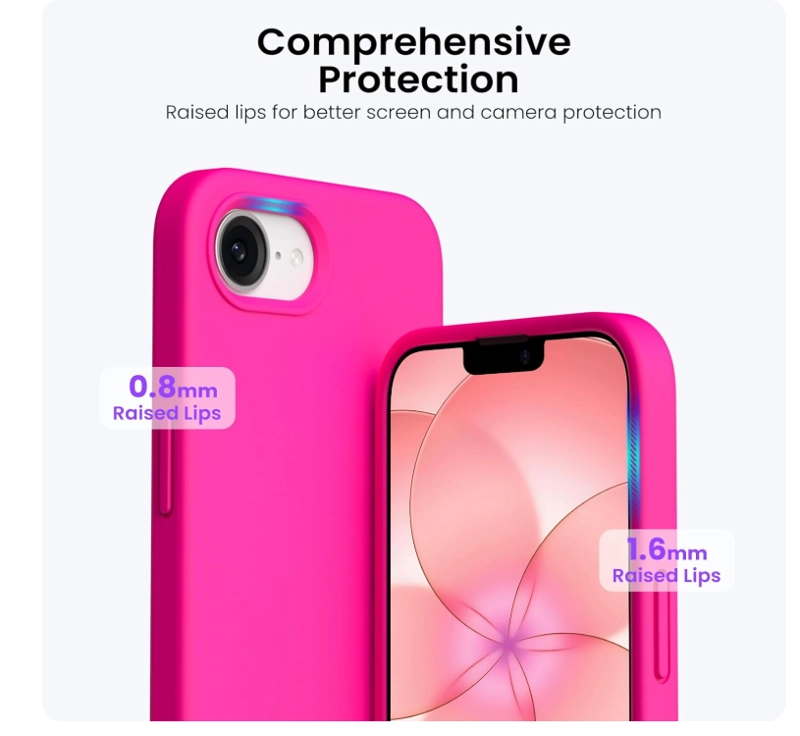 CARCASA FUNDA PARA IPHONE 16E/ 17E SILICONA FUCSIA - 4