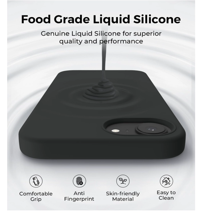 CARCASA FUNDA PARA IPHONE 16E/ 17E SILICONA NEGRO - 5