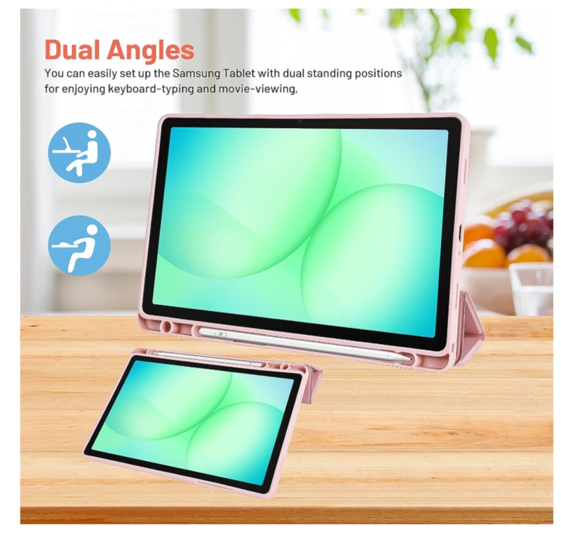 FUNDA CON RANURA SMARTCOVER PARA TABLET SAMSUNG A11+ ROSA - 4