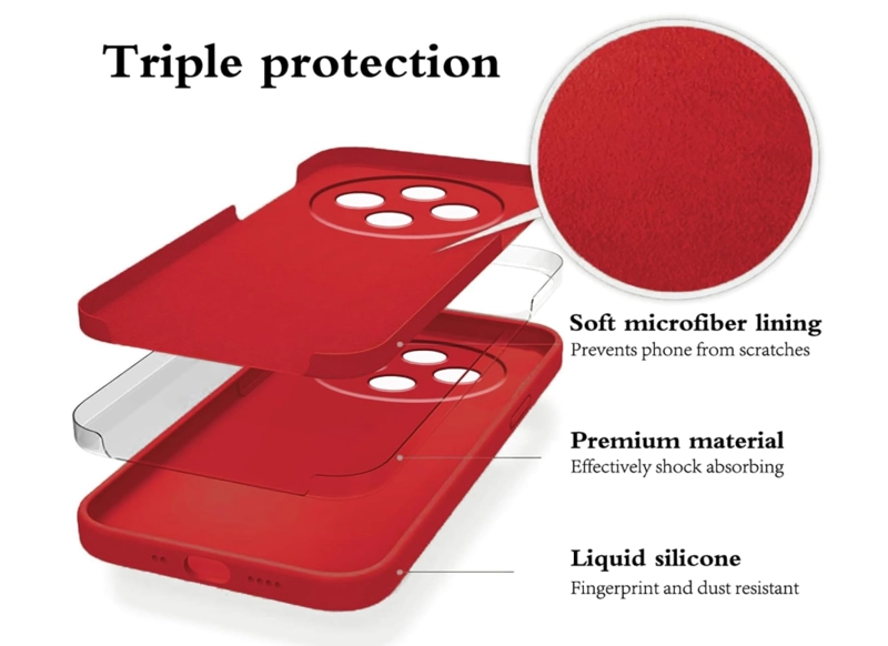 CARCASA FUNDA PARA XIAOMI REDMI NOTE 15 PRO+ 5G SILICONA ROJO - 3