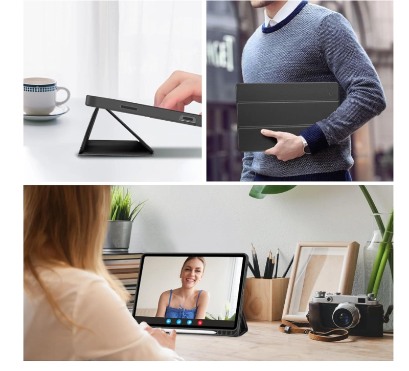 CARCASA SMART COVER RANURA PARA TABLET SAMSUNG S11 11 NEGRO - 4