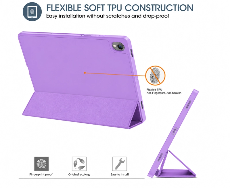 CARCASA SMART COVER RANURA PARA TABLET SAMSUNG S11 11 LILA - 4