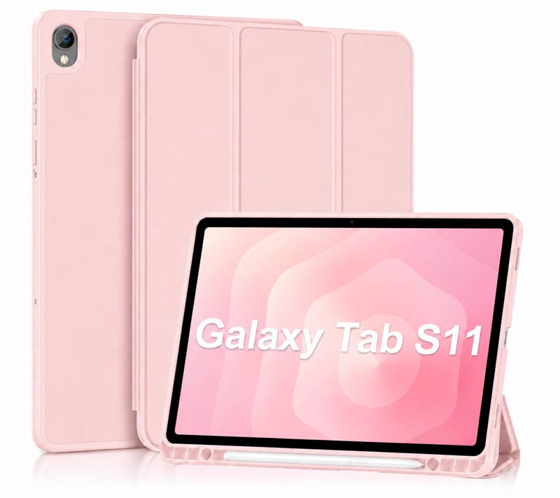 CARCASA SMART COVER RANURA PARA TABLET SAMSUNG S11 11 ROSADO - 1