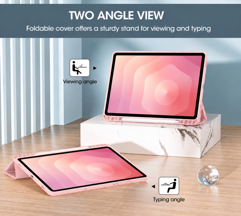 CARCASA SMART COVER RANURA PARA TABLET SAMSUNG S11 11 ROSADO - 2