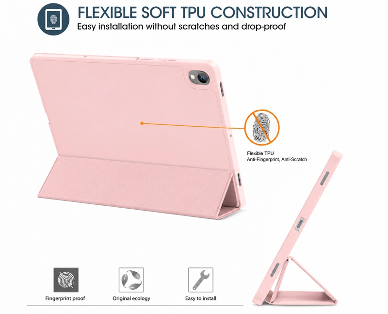 CARCASA SMART COVER RANURA PARA TABLET SAMSUNG S11 11 ROSADO - 4