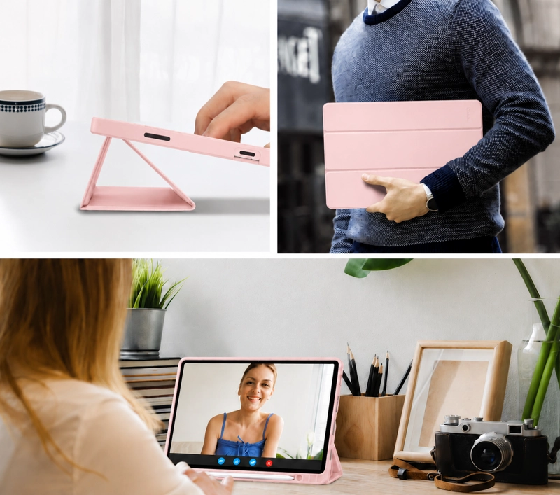 CARCASA SMART COVER RANURA PARA TABLET SAMSUNG S11 11 ROSADO - 5