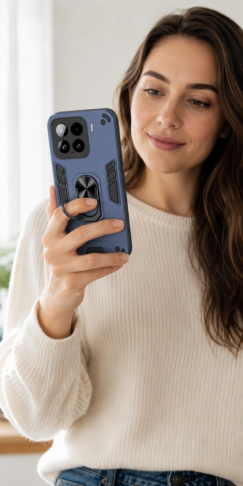 CARCASA PARA XIAOMI 17T 5G ANTI GOLPES ANILLO AZUL - 3