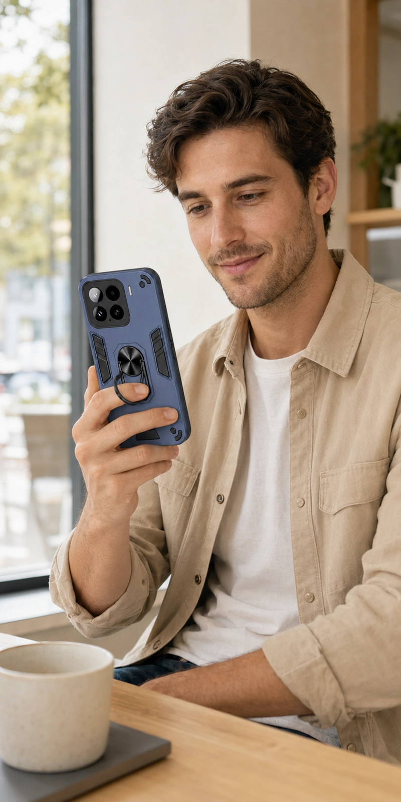 CARCASA PARA XIAOMI 17T 5G ANTI GOLPES ANILLO AZUL - 4