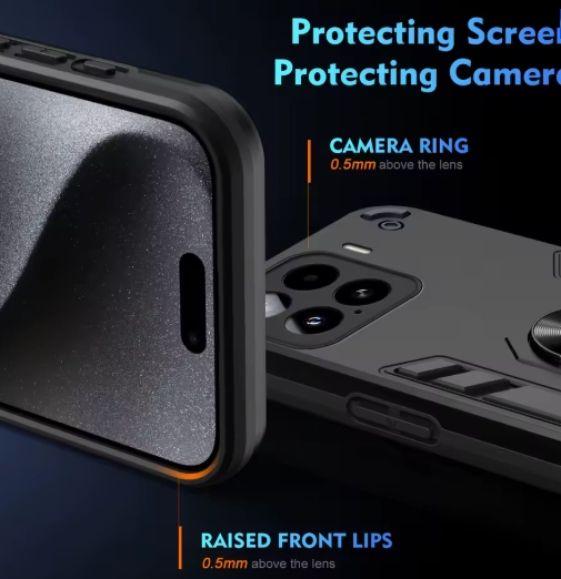 CARCASA PARA XIAOMI 17T PRO 5G ANTI GOLPES ANILLO NEGRO - 6
