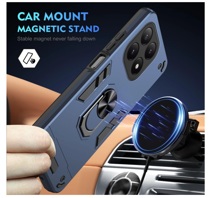 CARCASA PARA HONOR MAGIC8 LITE ANTI GOLPES ANILLO AZUL - 2