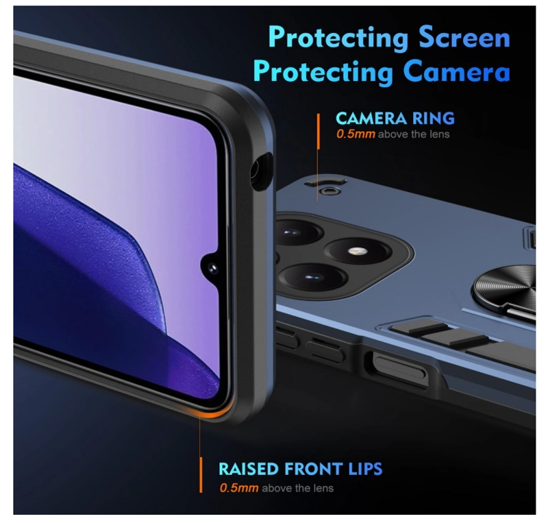 CARCASA PARA HONOR MAGIC8 LITE ANTI GOLPES ANILLO AZUL - 4