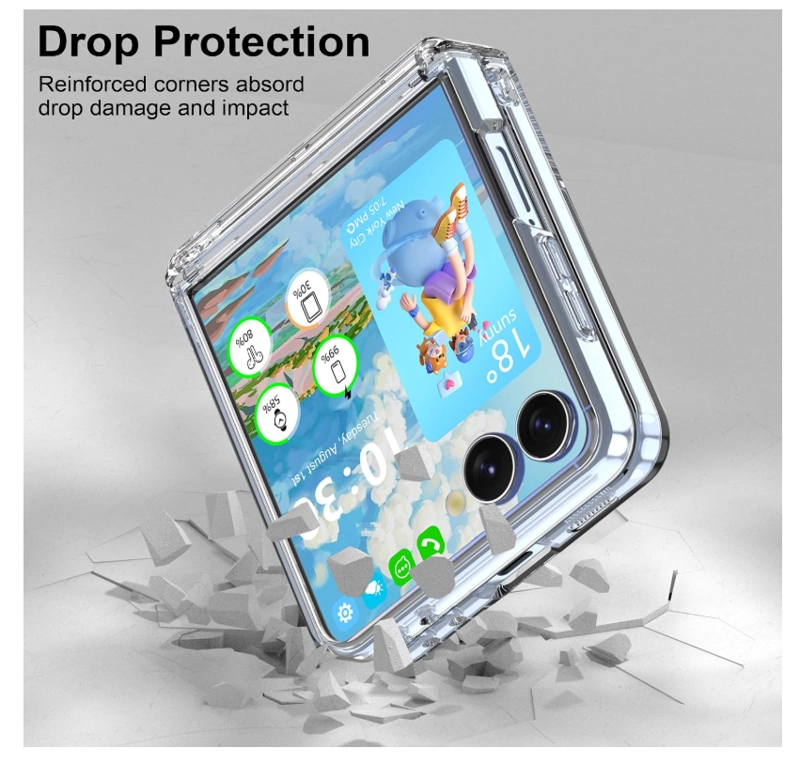 CARCASA PARA SAMSUNG Z FLIP 8 TRANSPARENTE CON BISAGRA - 2