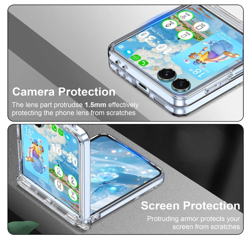 CARCASA PARA SAMSUNG Z FLIP 8 TRANSPARENTE CON BISAGRA - 3