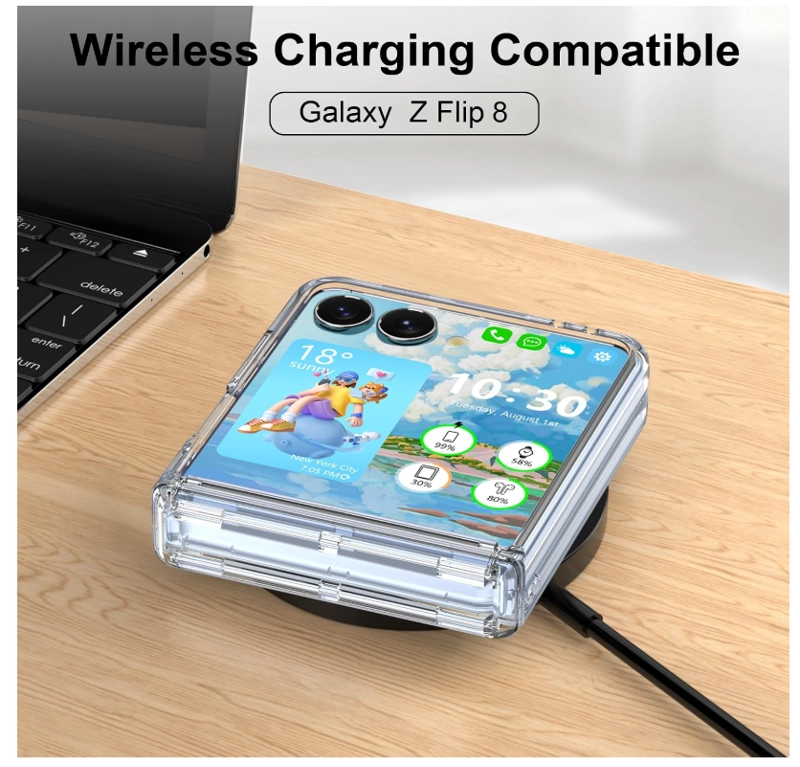 CARCASA PARA SAMSUNG Z FLIP 8 TRANSPARENTE CON BISAGRA - 5
