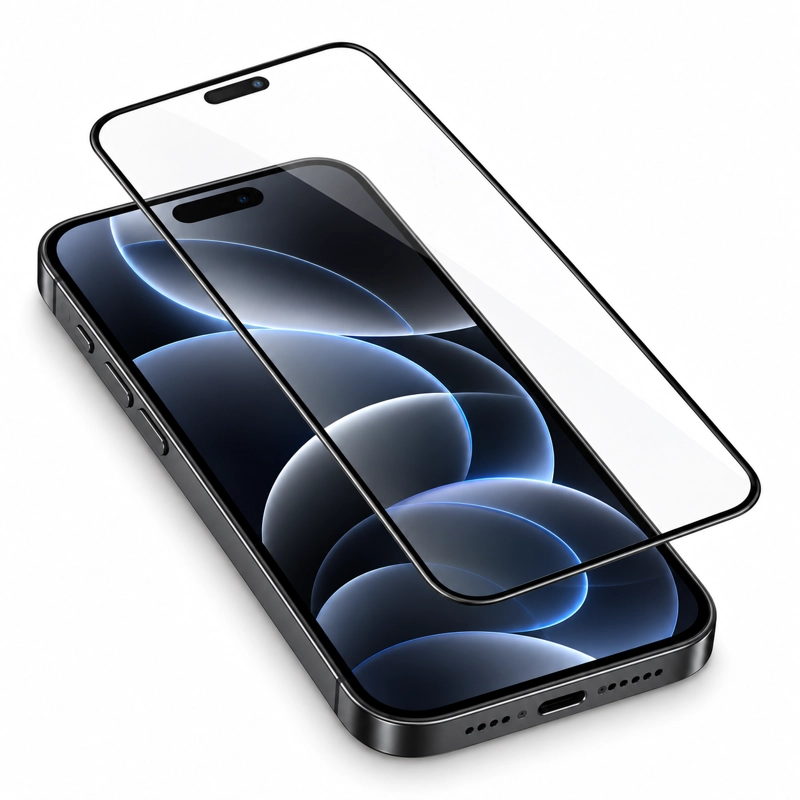 MICA LAMINA VIDRIO TEMPLADO COMPLETA PARA IPHONE 18 PRO - 1