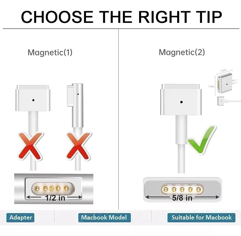 CARGADOR COMPATIBLE MACBOOK AIR 13 45W / MAGSAFE 2 - MUNDO T - 2