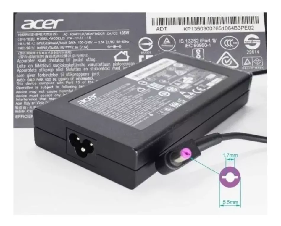 CARGADOR ACER NITRO 19V 7.1A (135W) ORIGINAL - MUNDO TEC - 3