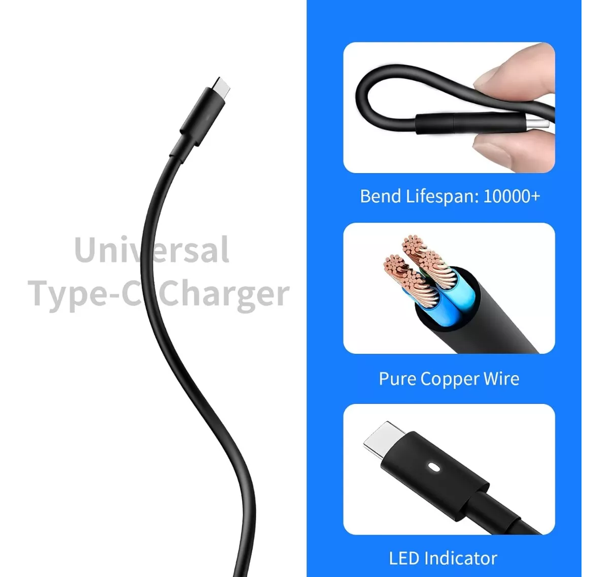 CARGADOR PARA NOTEBOOK DELL USB TIPO C 65W 20V 3.25A NUEVO - 3