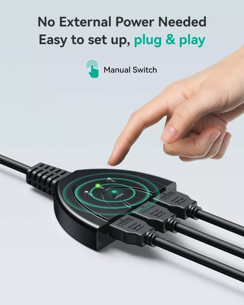 SWITCH HUB MULTIPLICADOR HDMI 4K 3 EN 1 SALIDA RESISTENTE - 4