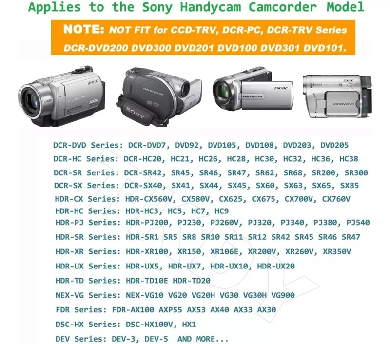 CARGADOR PARA CAMARA HANDYCAM SONY HANDYCAM DCR-SX40 AC-L200 - 2