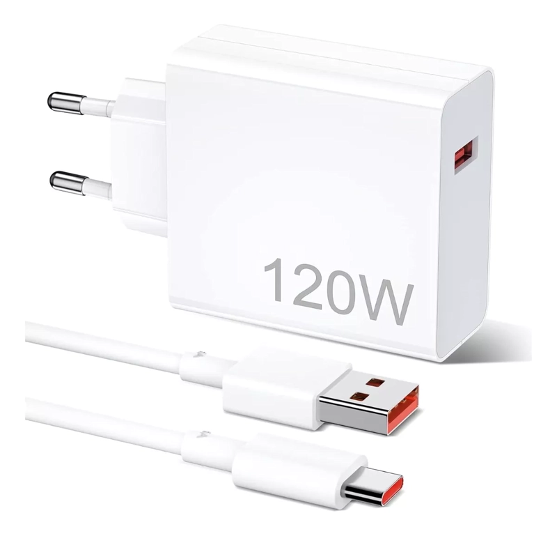 CARGADOR TURBO (120W) + CABLE 6A PARA XIAOMI 10T, 11T, 12T - 1