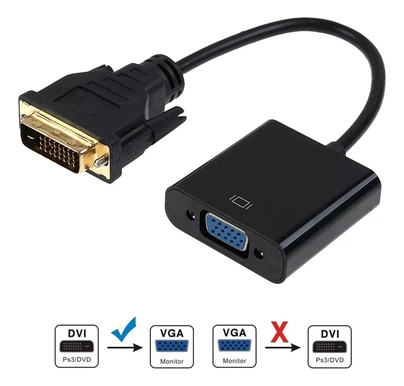 CABLE ADAPTADOR DVI-D 24 + 1 DVI D A VGA 1080P FULL HD FIRME - 3