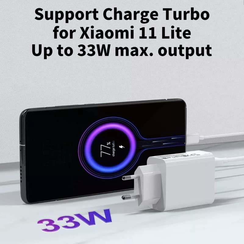 CARGADOR TURBO 33W+ CABLE USB C 2MTS XIAOMI POCO X3 / PRO - 3