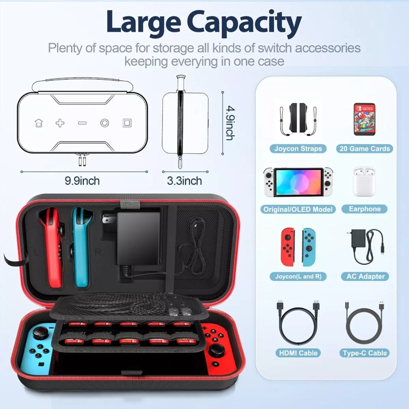 FUNDA DE TRANSPORTE VIAJE ANTIGOLPES PARA SWITCH & OLED - 3
