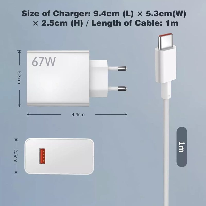 CARGADOR TURBO 67W+ CABLE (2MTS) XIAOMI 11T 12 REDMI NOTE 11 - 5