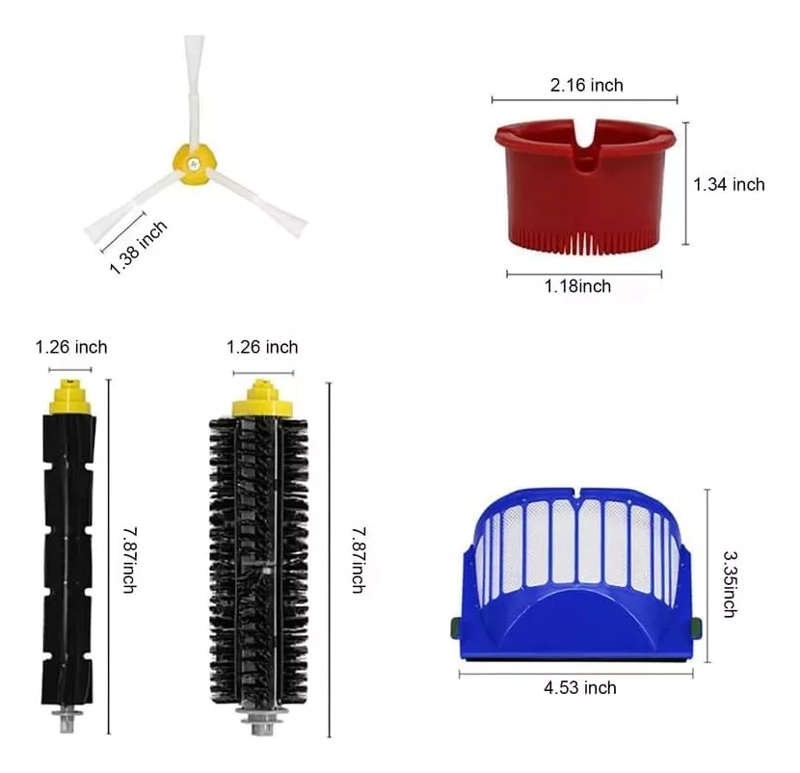 KIT DE FILTROS + RODILLOS + CEPILLOS PARA IROBOT ROOMBA 600 - 4