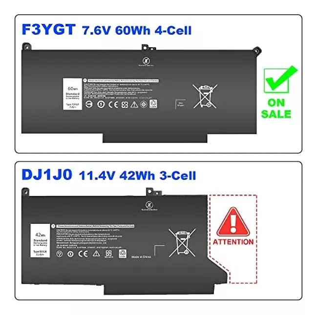BATERIA (F3YGT) PARA DELL LATITUDE E7480 E7490 E7280 E7290 - 3