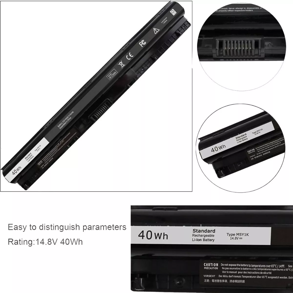 BATERÍA (M5Y1K) PARA DELL INSPIRON 14 15 17 5000 3000 SERIES - 2