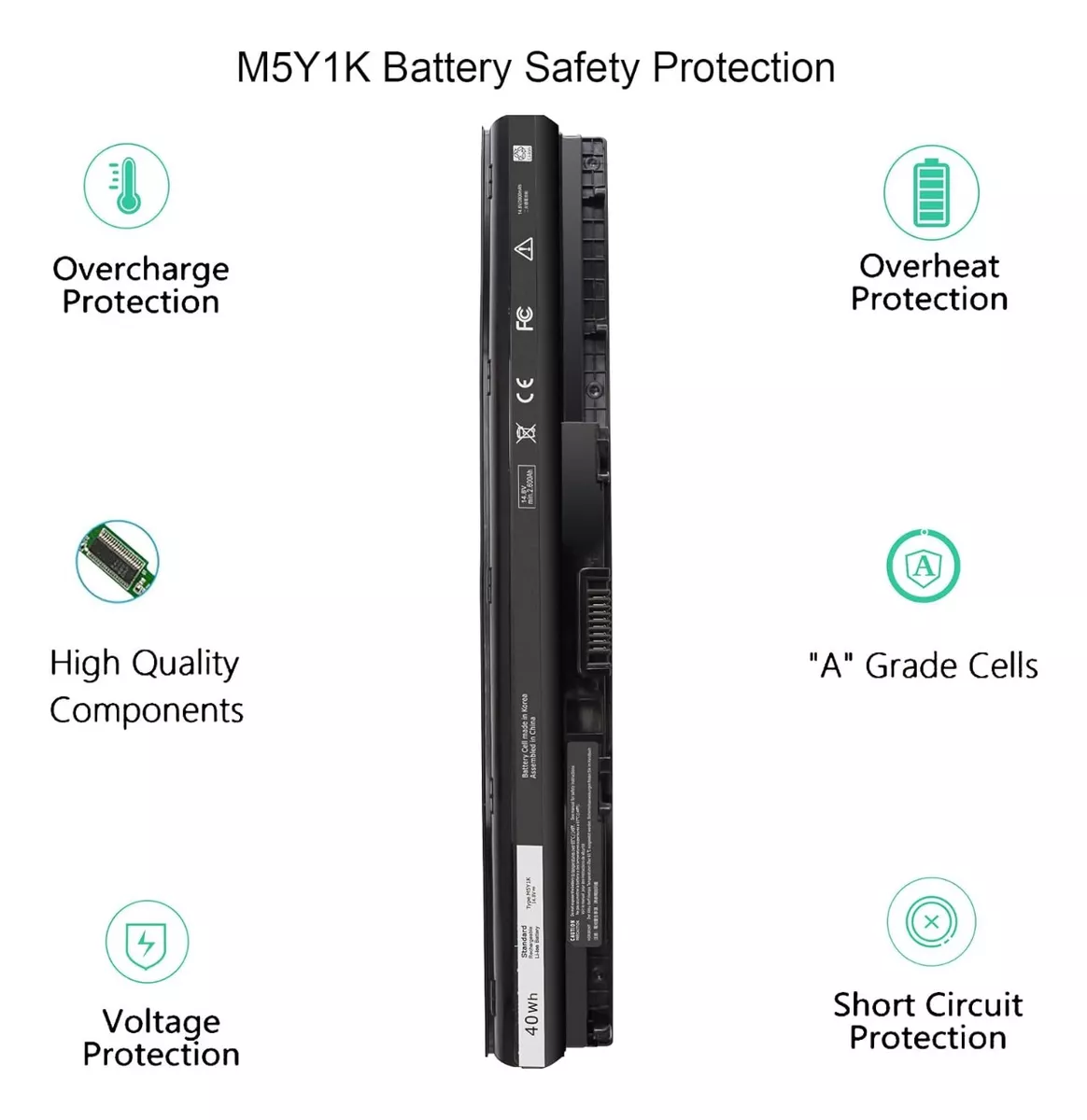 BATERÍA (M5Y1K) PARA DELL INSPIRON 14 15 17 5000 3000 SERIES - 5