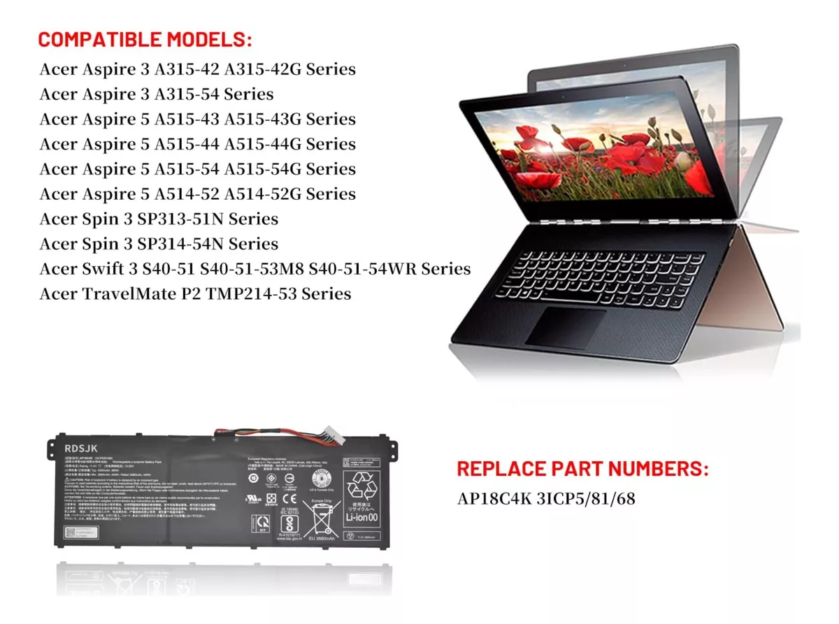 BATERÍA (AP18C4K) PARA NOTEBOOK ACER A315-42-R0W1 SERIES - 2