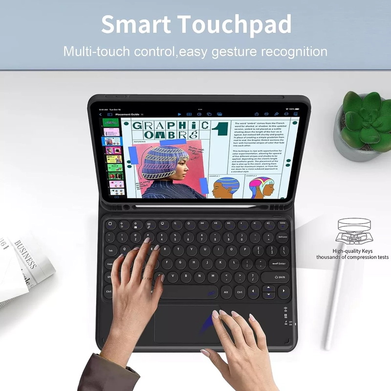 FUNDA CON TECLADO ESPAÑOL + TOUCHPAD PARA IPAD AIR 4 10.9 - 5