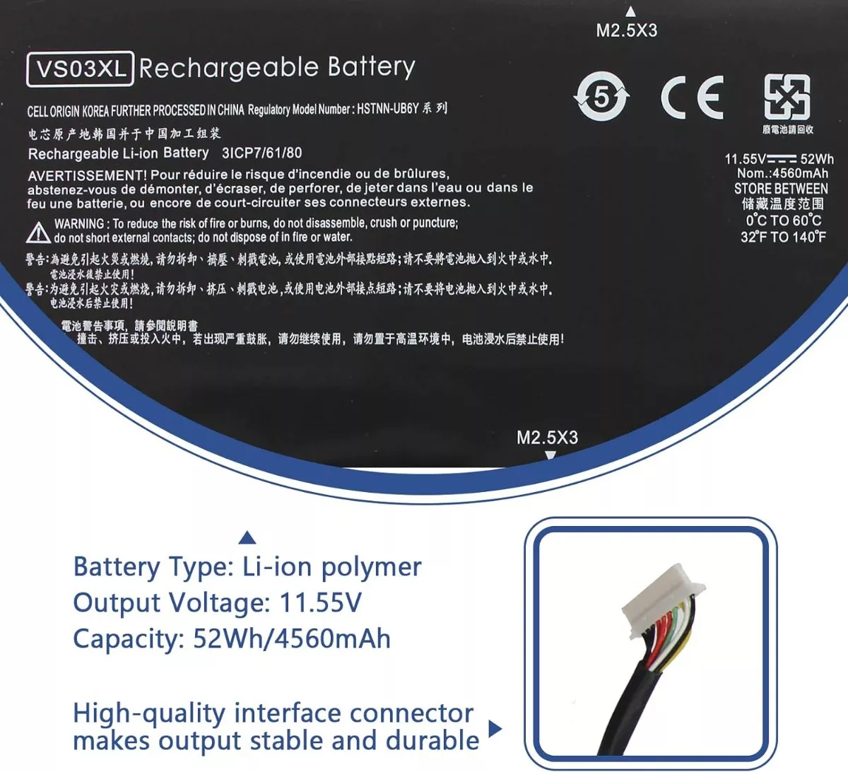 BATERIA PARA VS03XL HP ENVY 15-AS SERIES 15-AS014TU NUEVA - 2