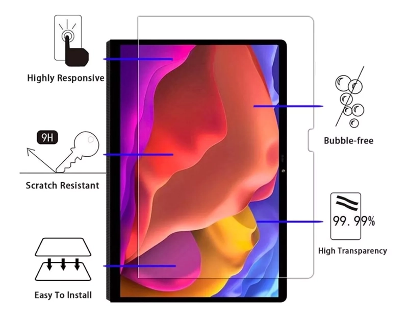 LAMINA PROTECTORA VIDRIO TEMPLADO LENOVO YOGA TAB 13 YT-K606 - 4