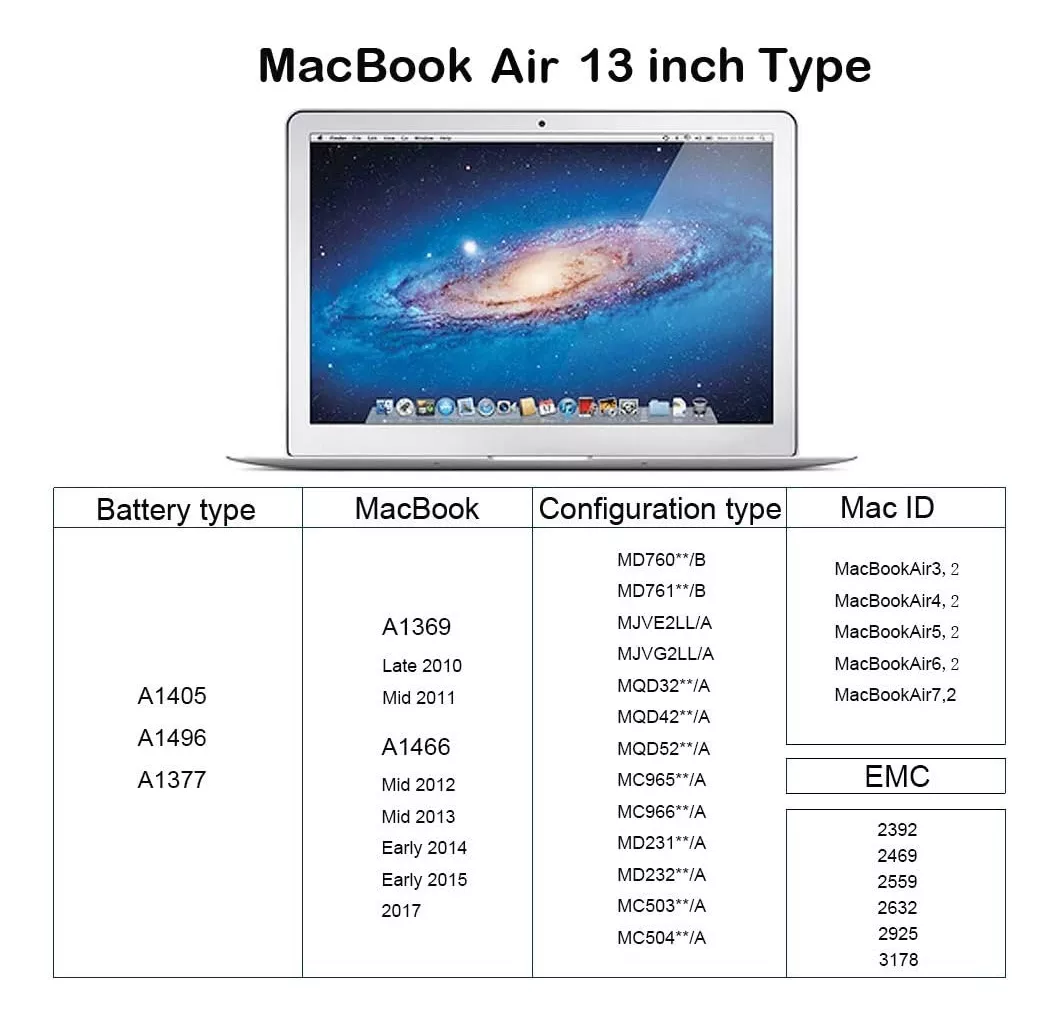 BATERIA A1377 A1405 A1496 PARA MACBOOK AIR 13 A1466 NUEVA - 2