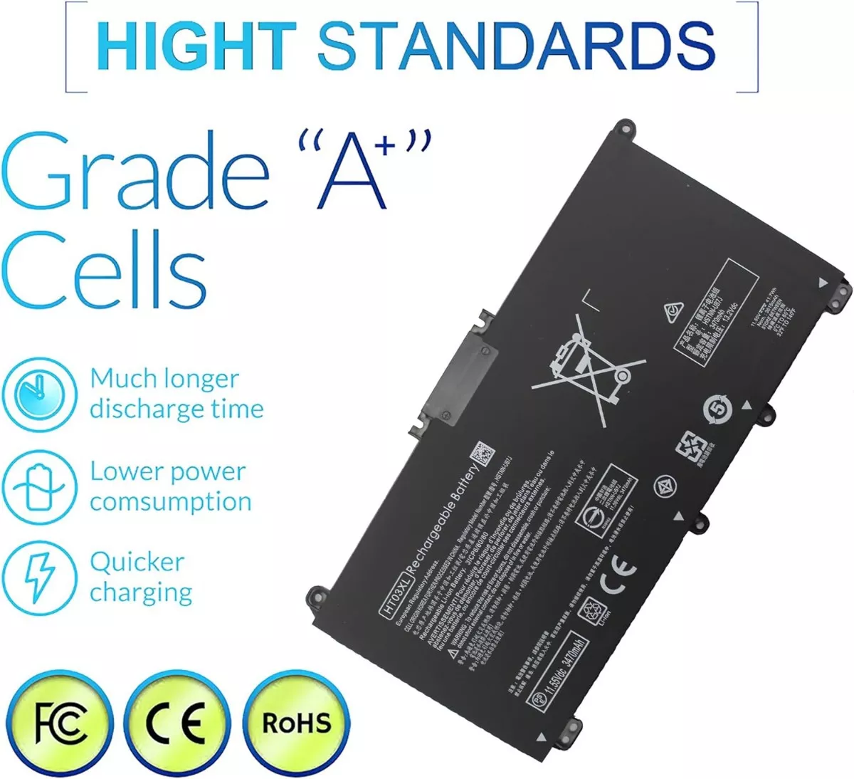 BATERIA HT03XL TF03XL PARA HP 17-BY 15-DA 14-CF 14-CD SERIES - 4